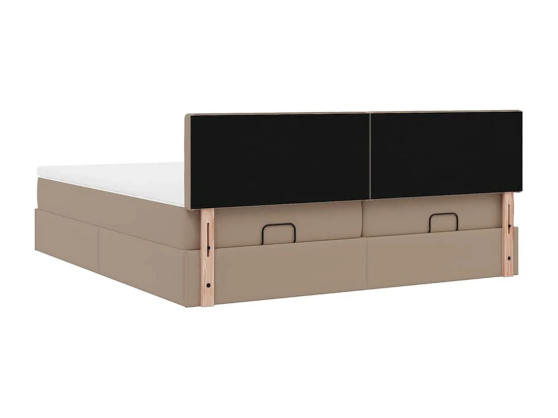 Estructura cama otomana colchones cappucino cuero sintético