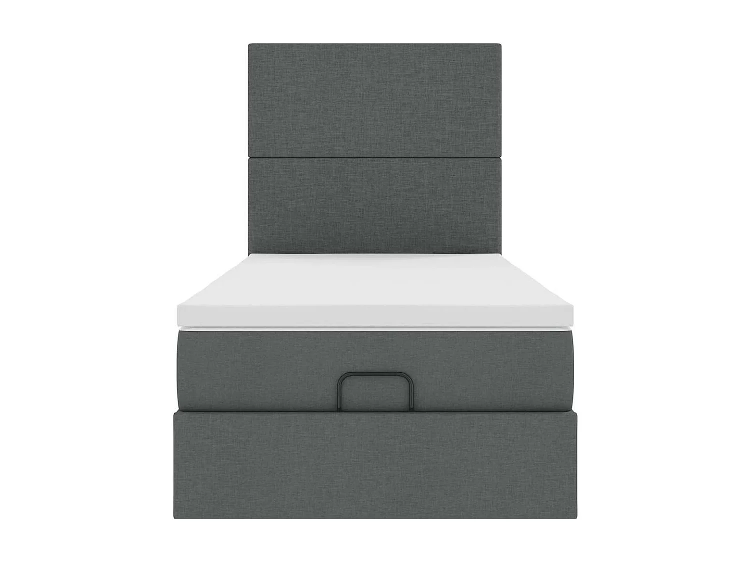 Estrutura cama otomana colchão 90x190 cm tecido cinzento escuro
