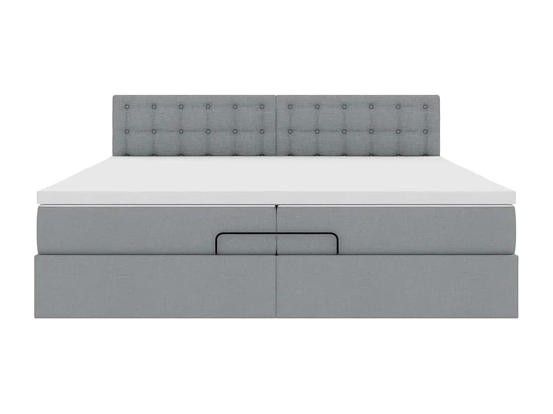 Estructura de cama otomana colchones tela gris claro 200x200cm