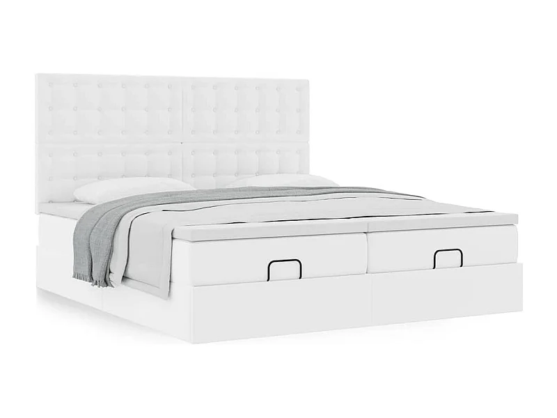 Estrutura de cama otomana com colchões 180x200 cm branco puro