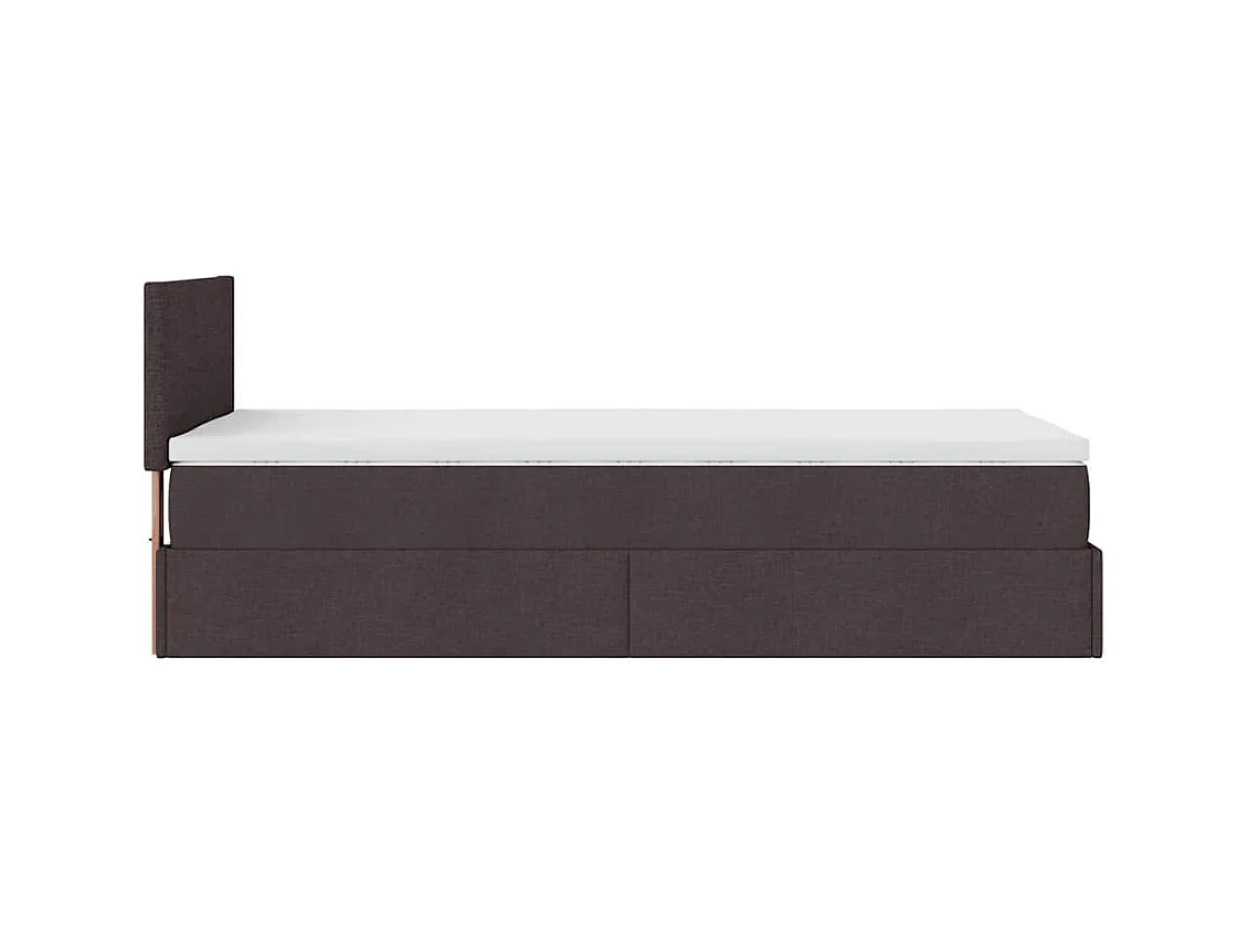 Bed met matras 100x200 cm stof donkerbruin