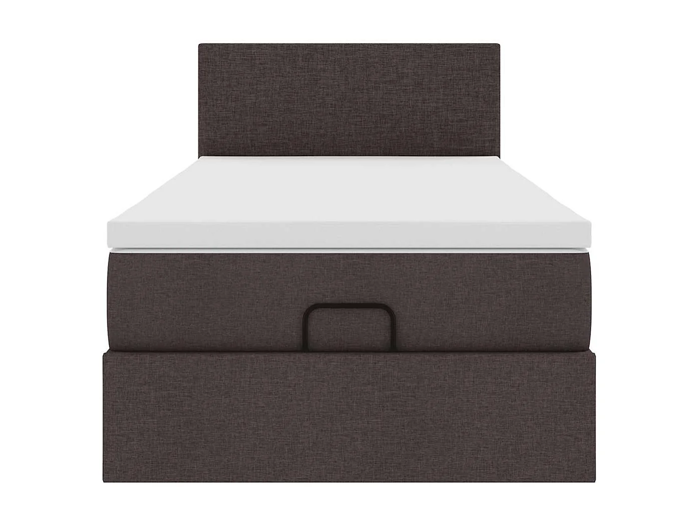Cadre de lit ottoman avec matelas marron foncé 100x200 cm tissu