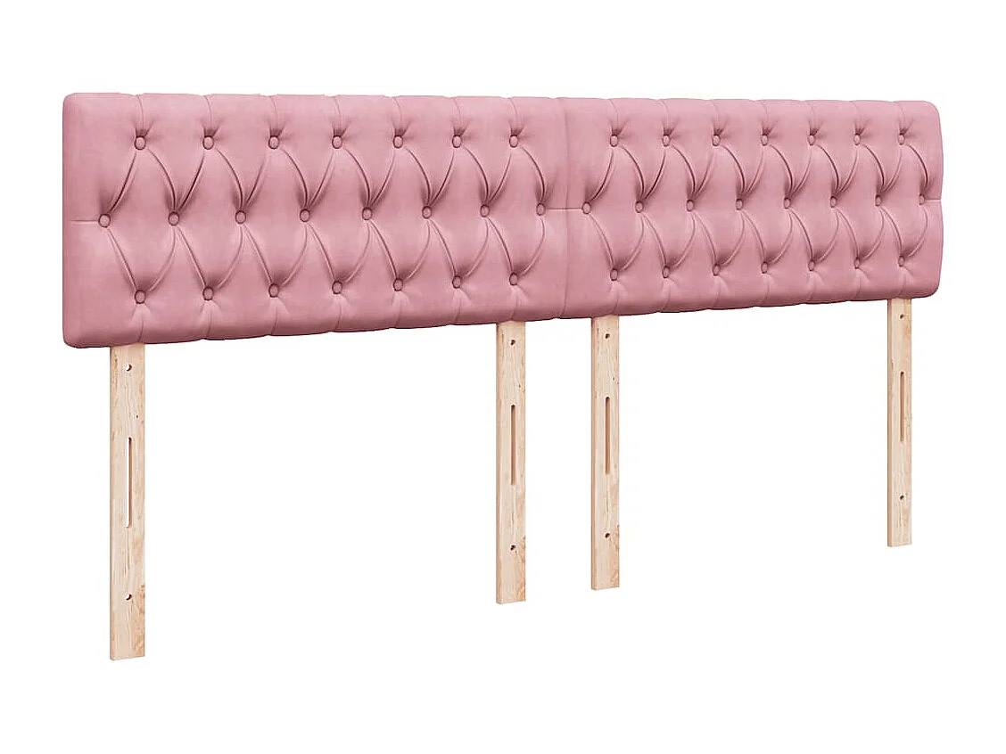 Cadre de lit ottoman avec matelas rose 180x200 cm velours