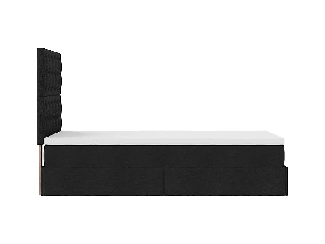 Ottoman bed met matras 80x200cm stof zwart