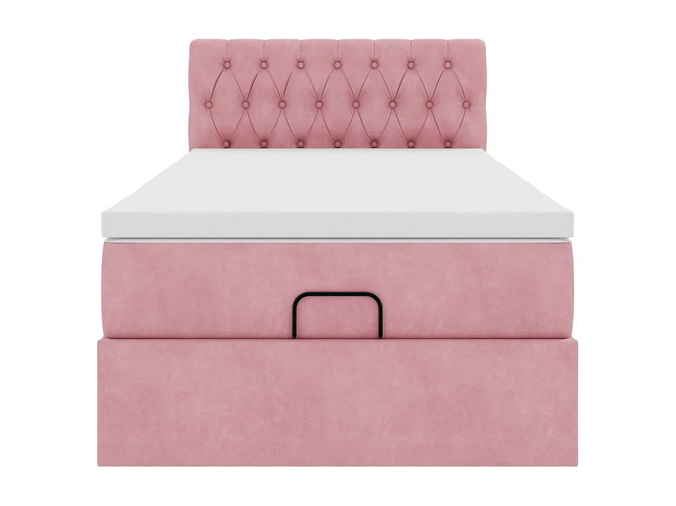 Ottoman bed met matras en LED's 100x200 cm fluweel roze
