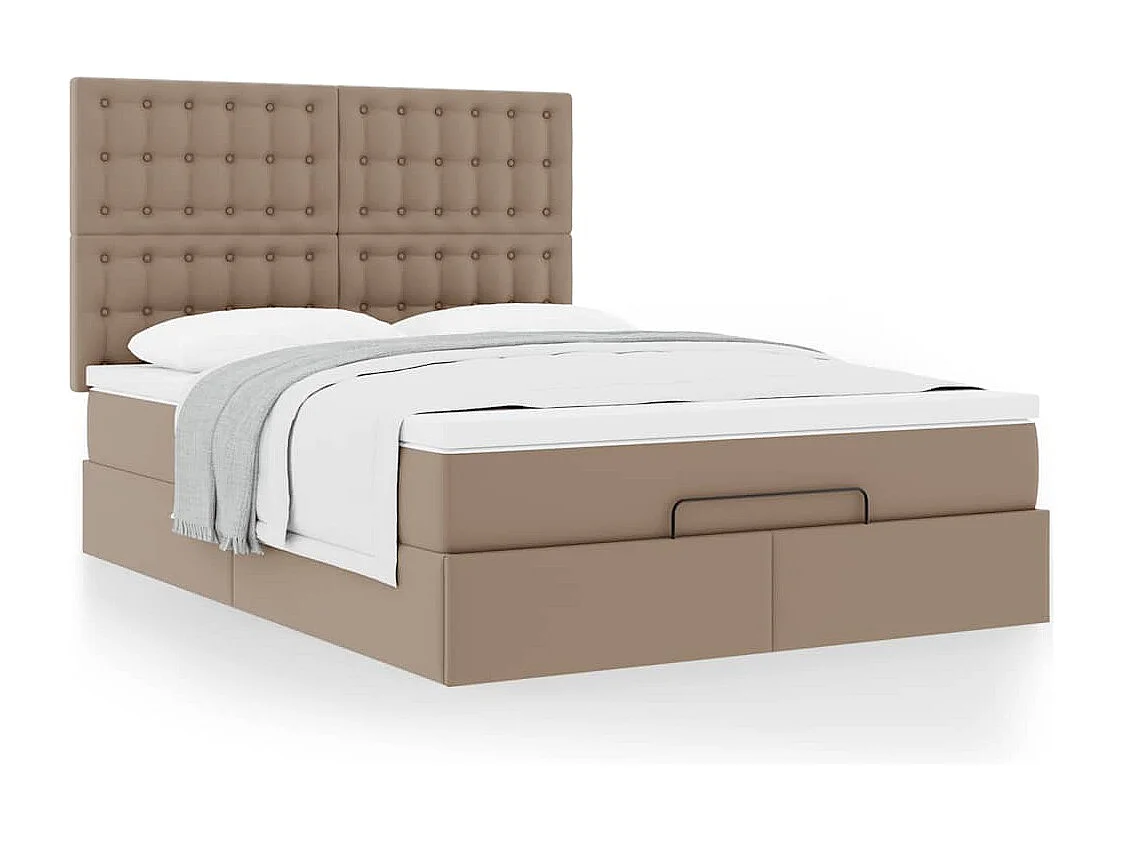 Estrutura de cama otomana com colchão cappucino 140x190 cm
