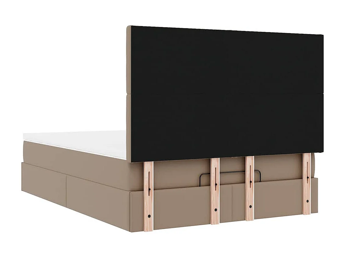 Estrutura de cama otomana com colchão cappucino 140x190 cm