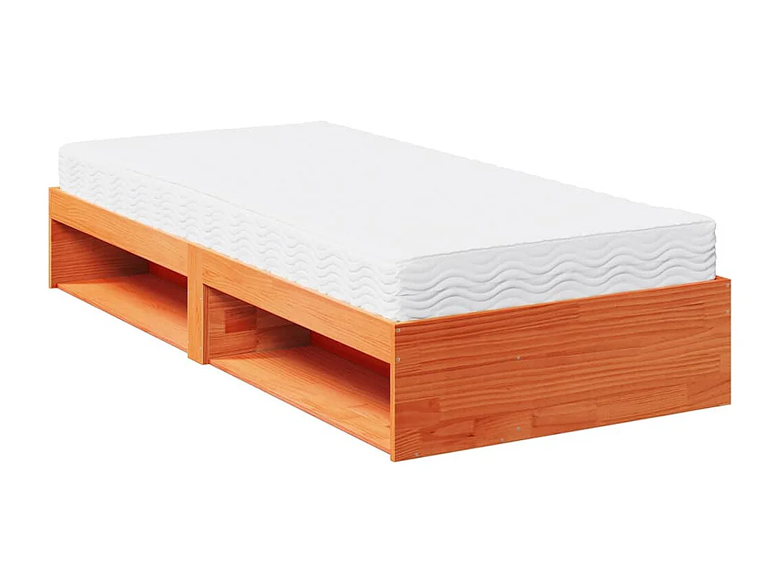 Lit de jour avec matelas cire marron 90x200 cm bois pin massif
