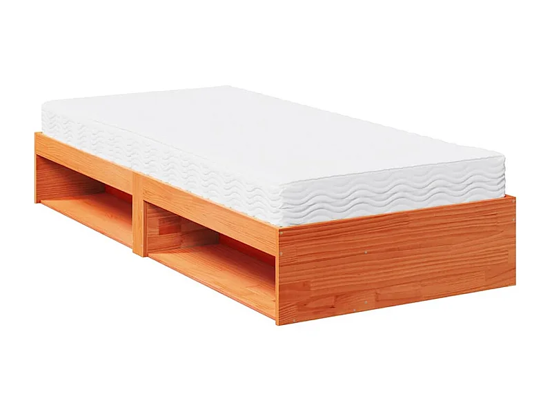Sofá-cama com colchão 90x200 cm pinho maciço castanho-mel