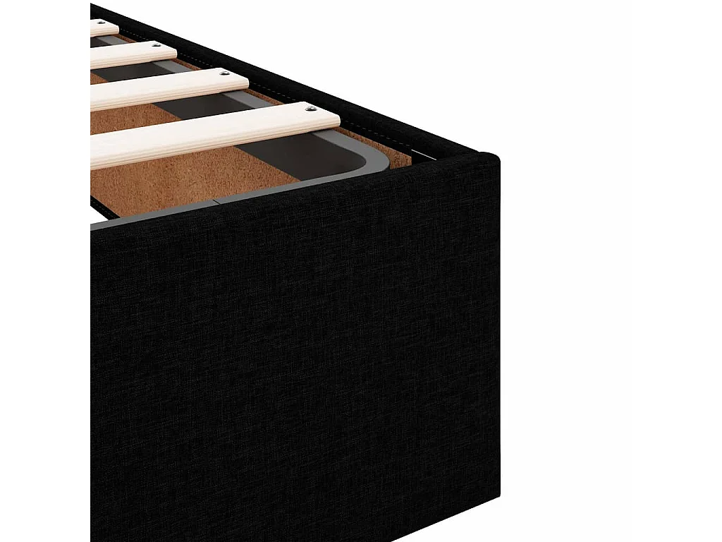 Cadre de lit ottoman sans matelas noir 80x200 cm tissu