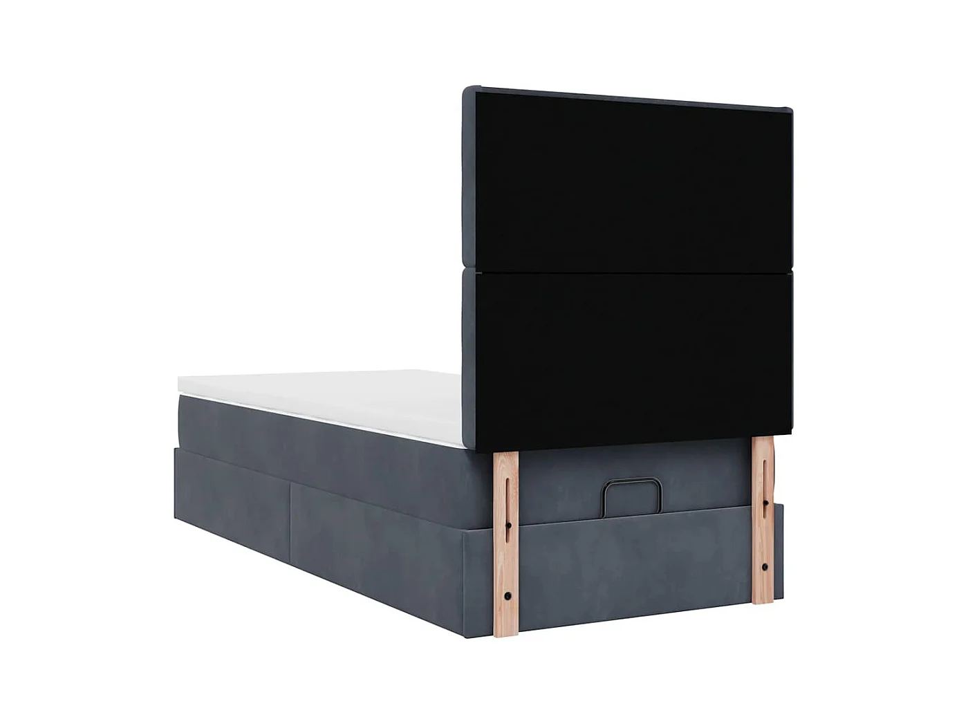 Cadre de lit ottoman avec matelas gris foncé 80x200 cm velours