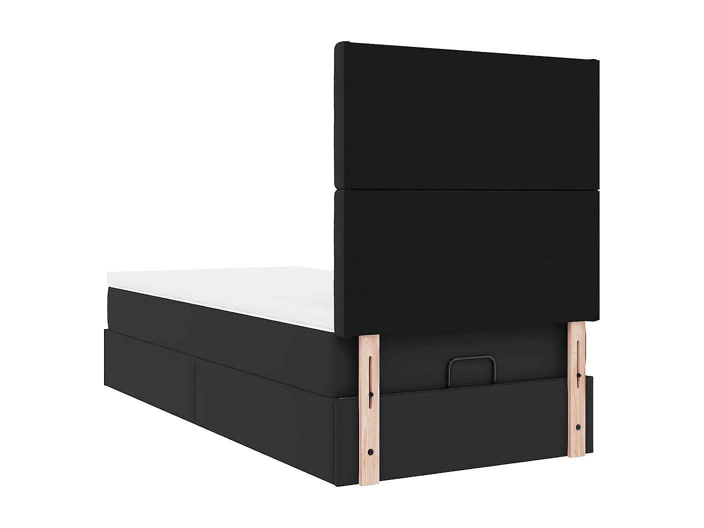 Ottoman bed met matras en LED's 100x200cm kunstleer zwart