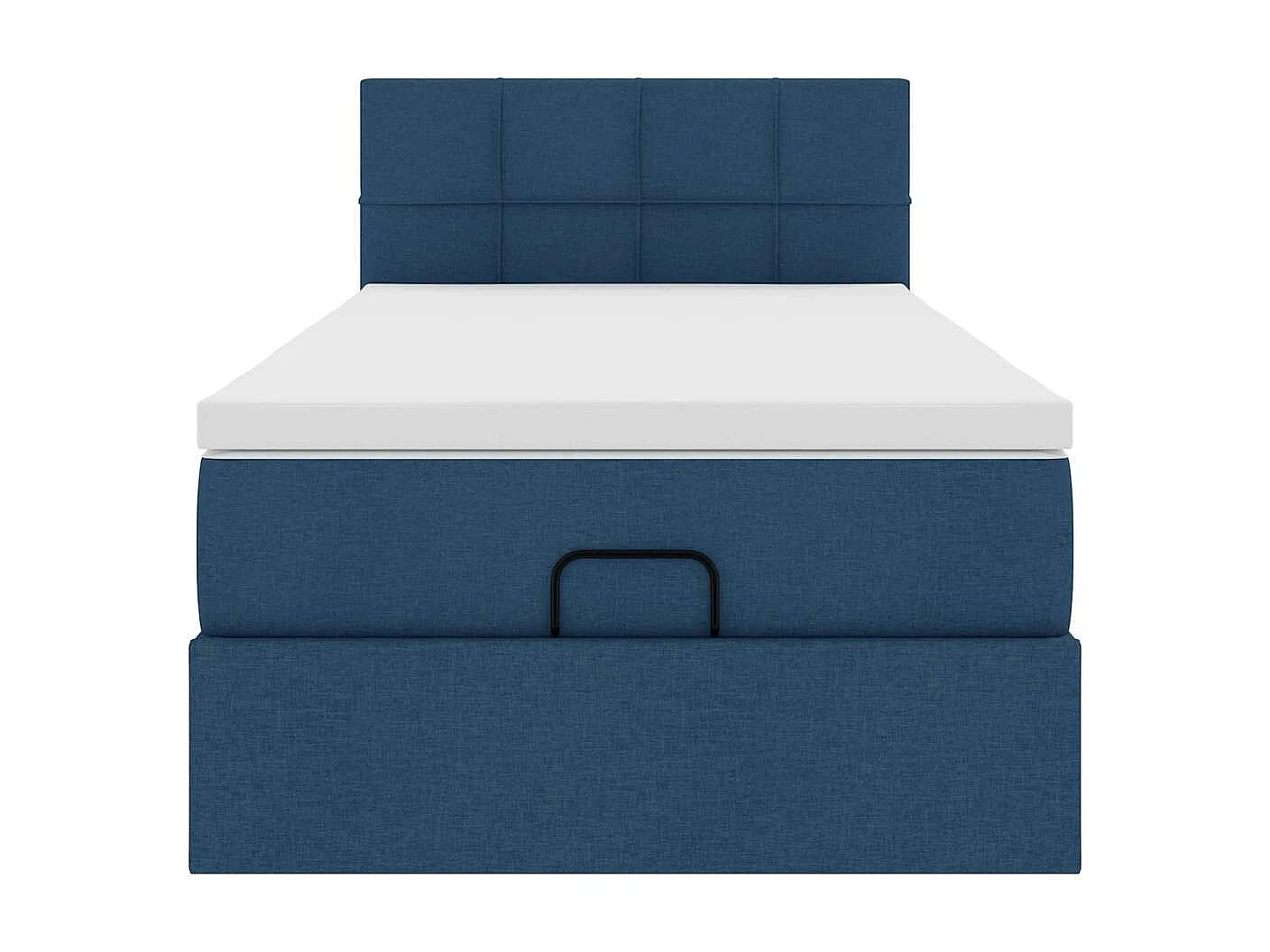 Lit ottoman avec matelas bleu 90x200 cm tissu
