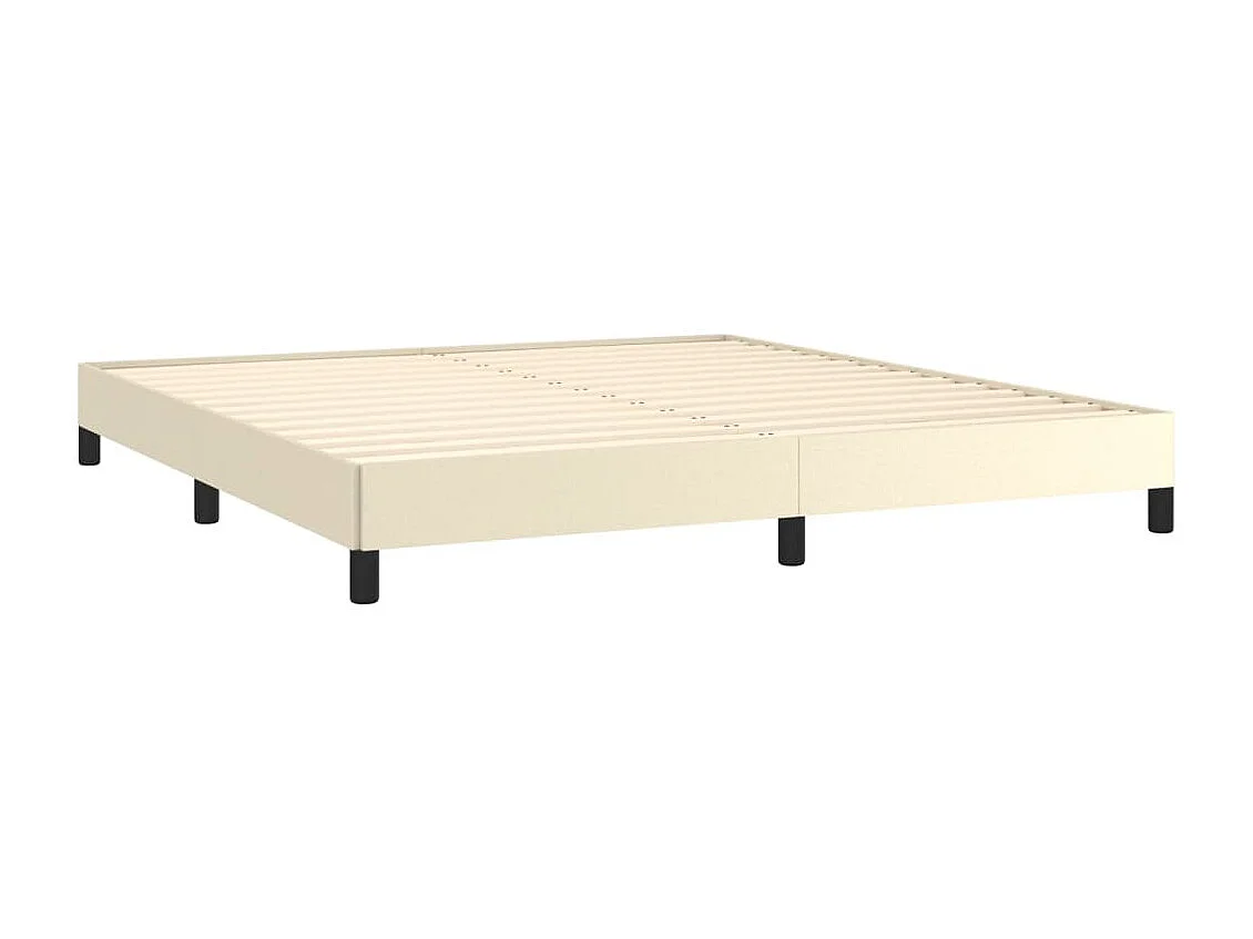 Bedframe kunstleer crèmekleurig 160x200 cm