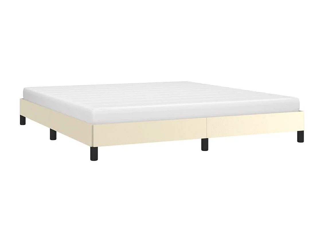 Bedframe kunstleer crèmekleurig 160x200 cm