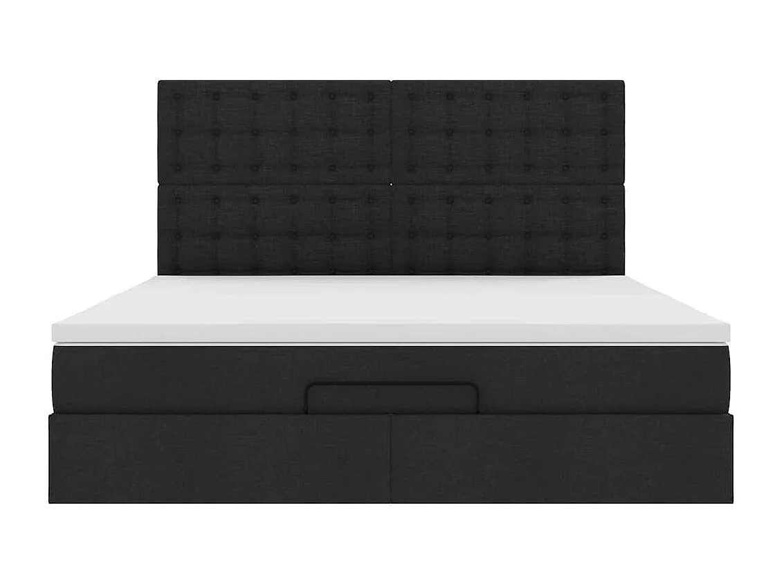Estrutura de cama otomana com colchão 180x200 cm tecido preto