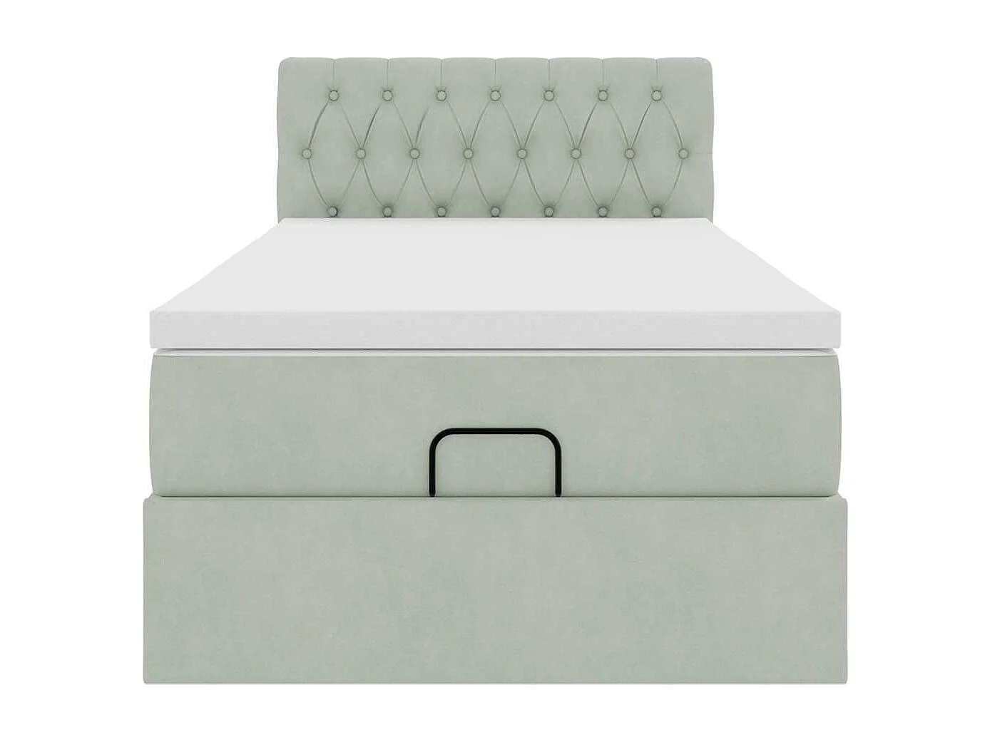 Cadre de lit ottoman avec matelas gris clair 80x200 cm velours