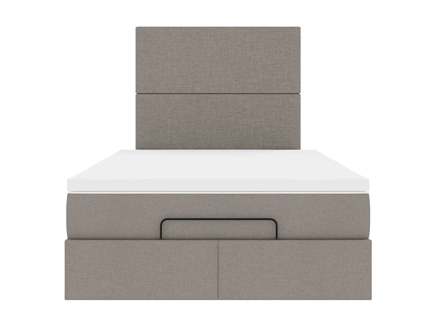 Cadre de lit ottoman avec matelas taupe 120x190 cm tissu
