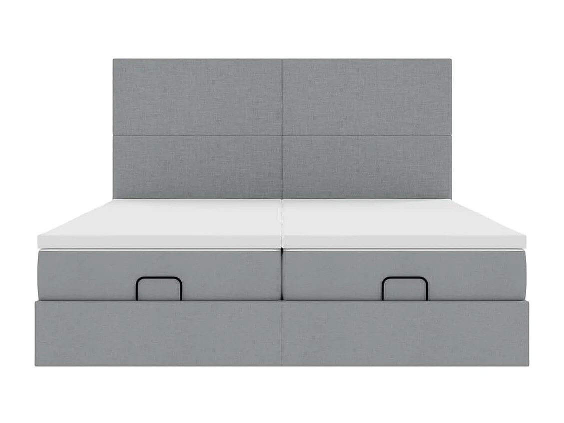 Estructura de cama otomana colchones tela gris claro 160x200cm