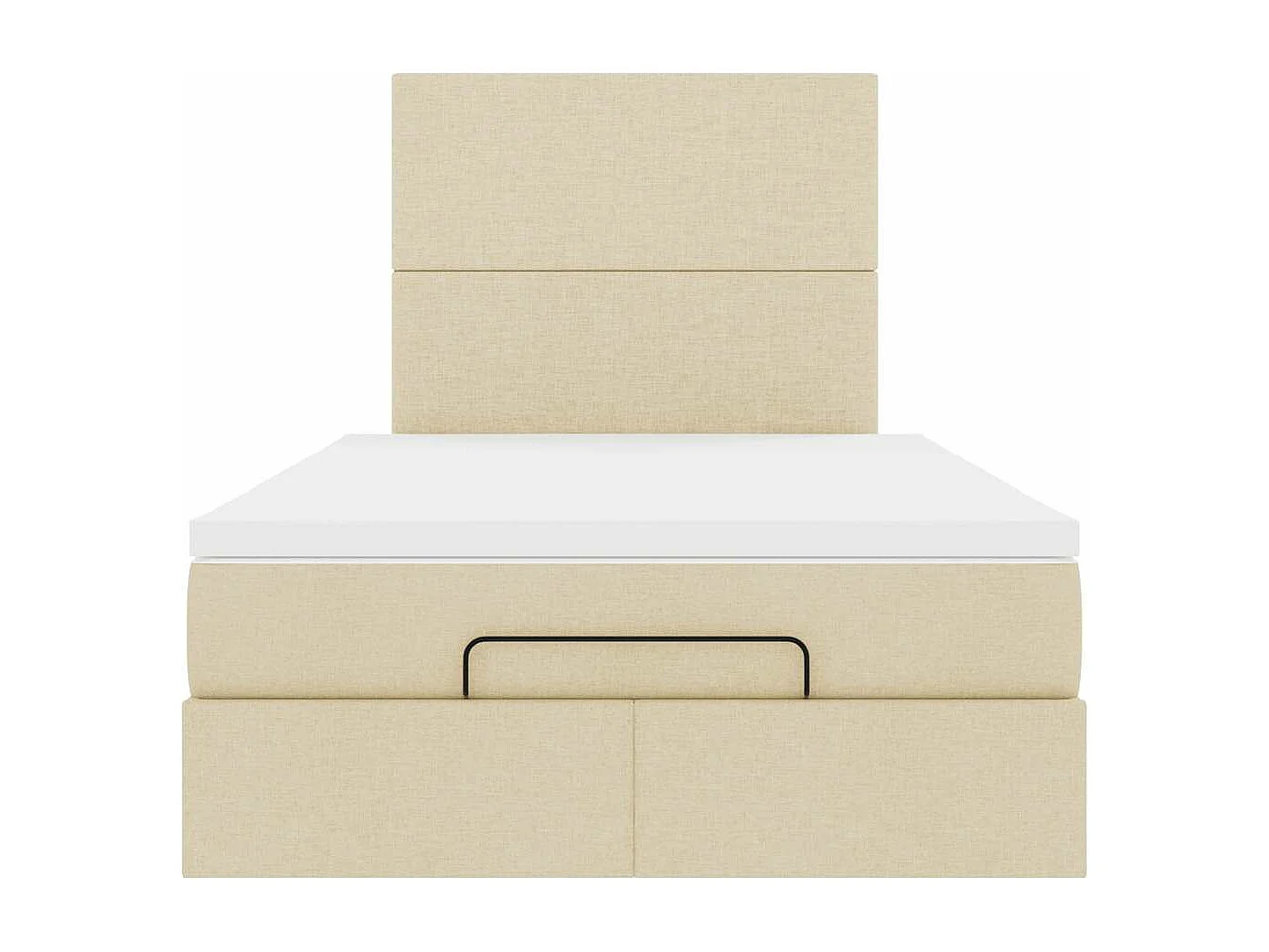 Cadre de lit ottoman avec matelas crème 120x200cm tissu