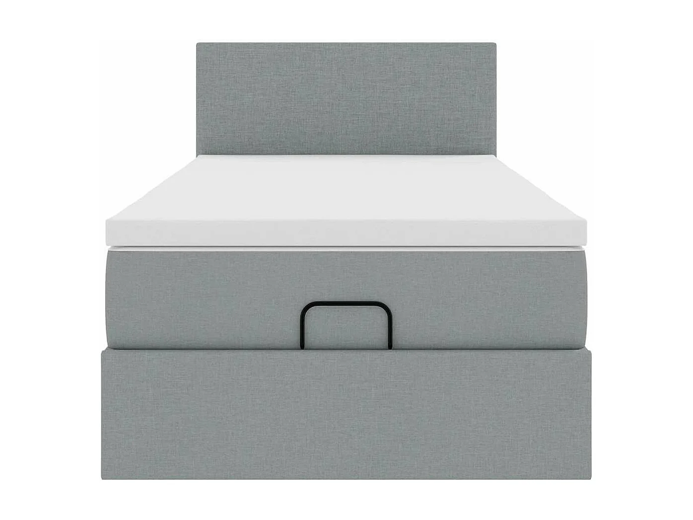 Estrutura cama otomana colchão 100x200 cm tecido cinzento claro