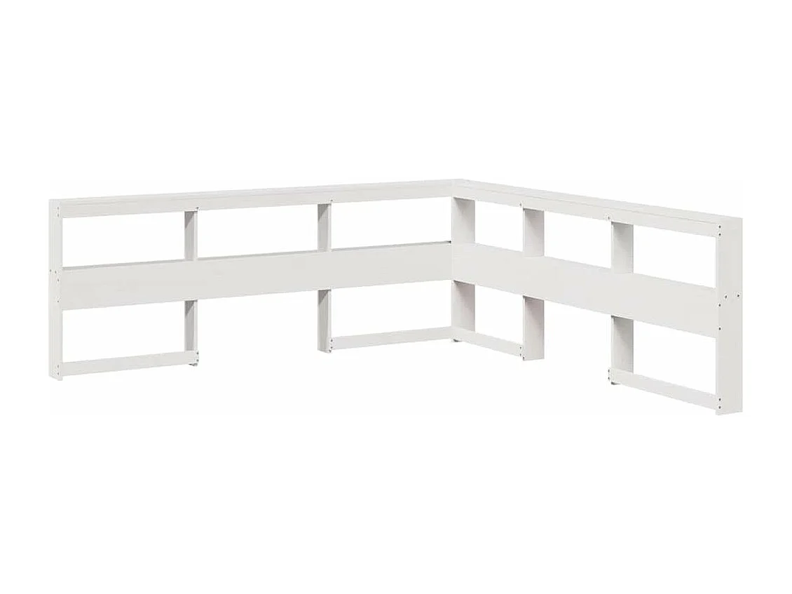 Lit bibliothèque sans matelas blanc 180x200 cm bois pin massif