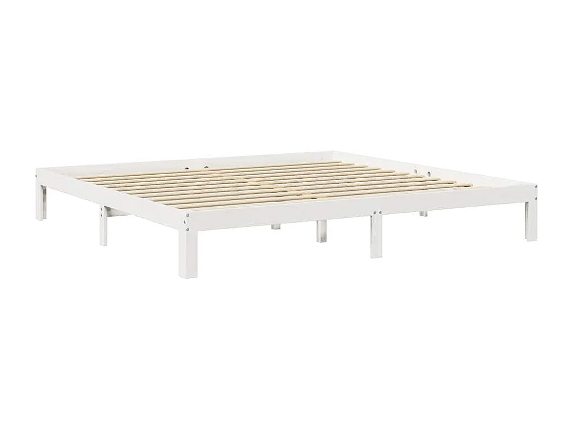 Lit bibliothèque sans matelas blanc 180x200 cm bois pin massif
