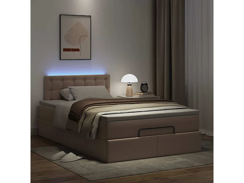 Ottoman bed met matrassen en LED's 120x200cm kunstleer