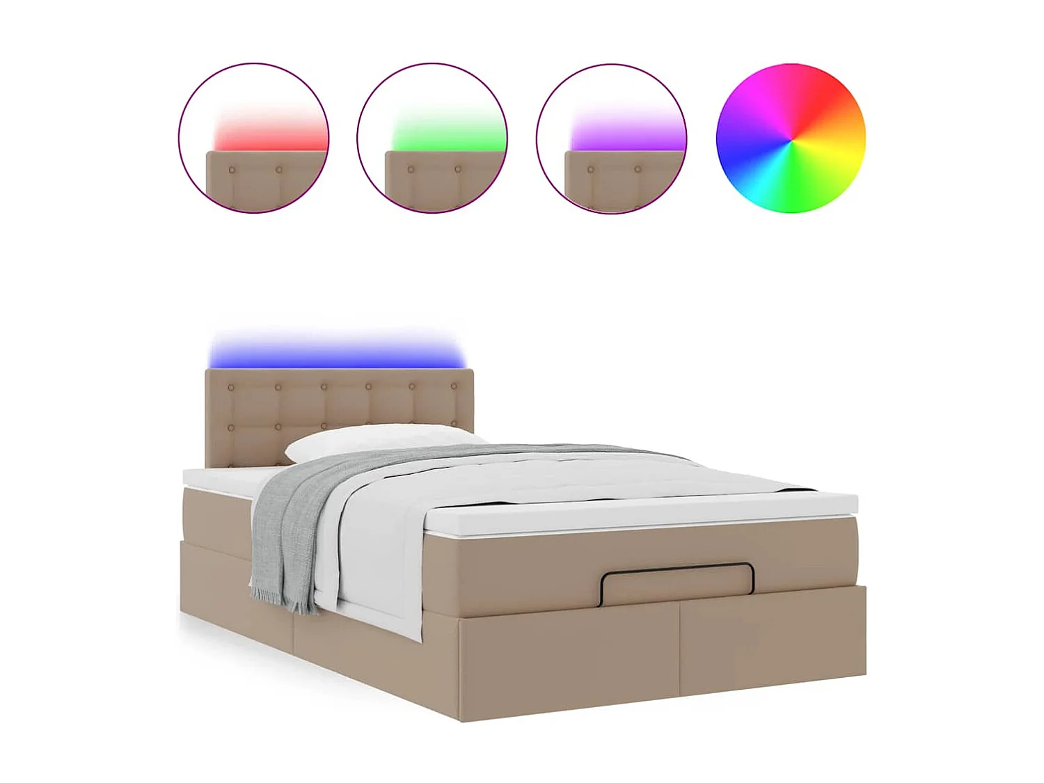 Ottoman bed met matrassen en LED's 120x200cm kunstleer
