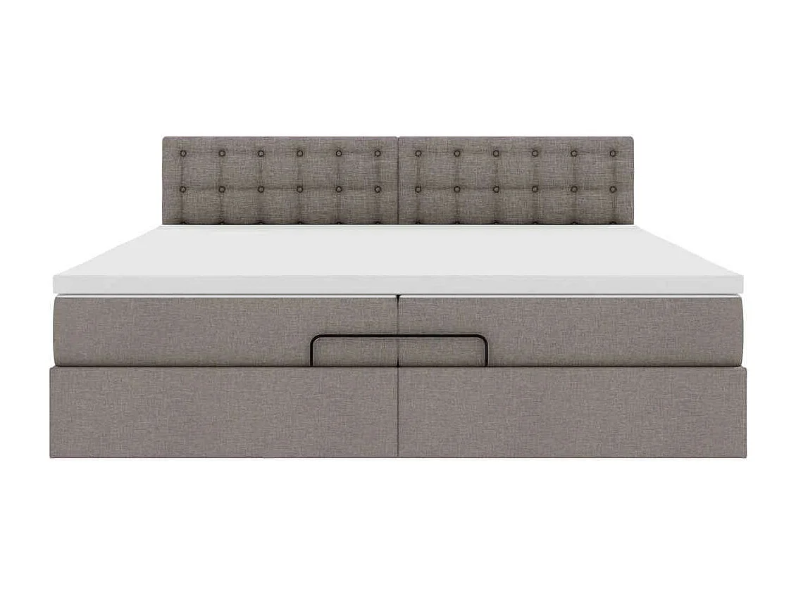 Cadre de lit ottoman avec matelas taupe 200x200cm tissu