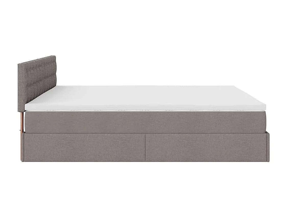 Cadre de lit ottoman avec matelas taupe 200x200cm tissu