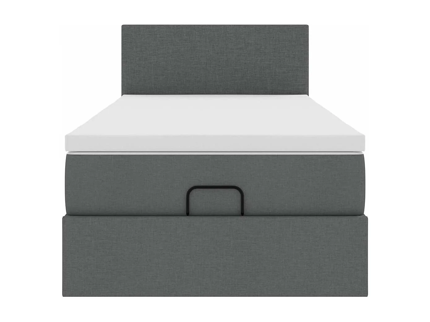 Cadre de lit ottoman avec matelas gris foncé 90x200 cm tissu