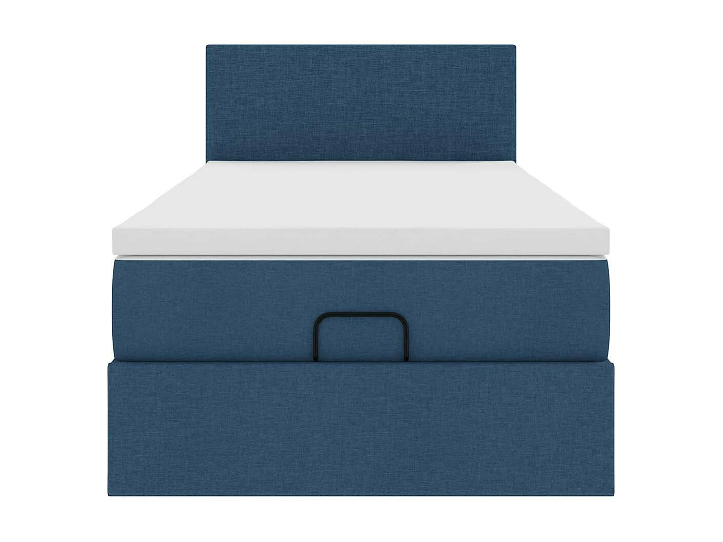 Lit ottoman avec matelas bleu 90x200 cm tissu