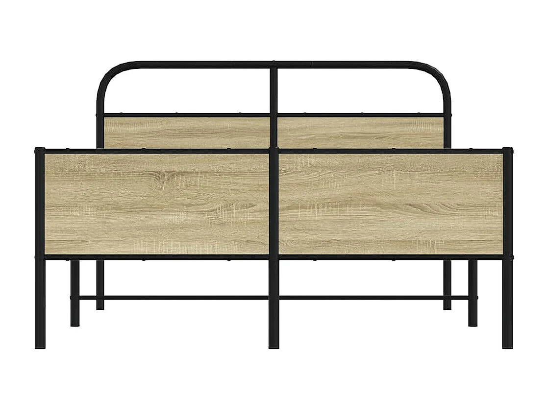 Estructura de cama sin colchón 140x190 cm madera roble Sonoma