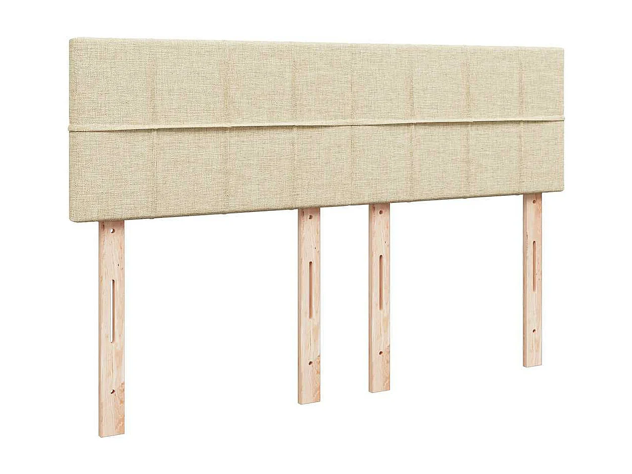 Cadre de lit ottoman avec matelas crème 140x200 cm tissu