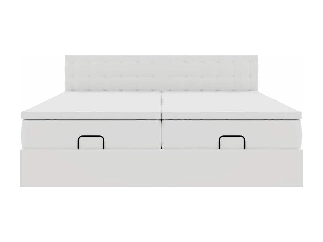Estructura cama otomana colchones cuero sintético blanco