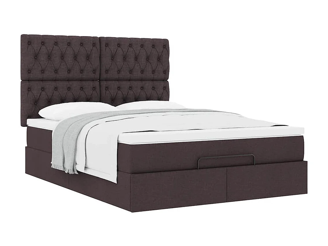 Ottoman bed met matras 140x200cm stof donkerbruin