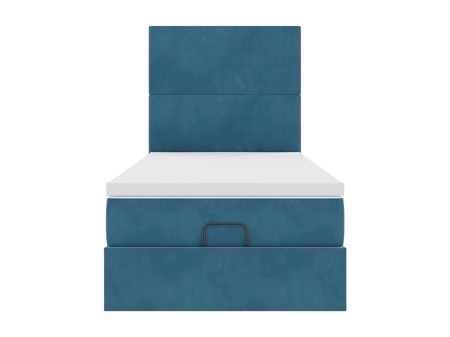 Cadre de lit ottoman avec matelas bleu foncé 80x200 cm velours
