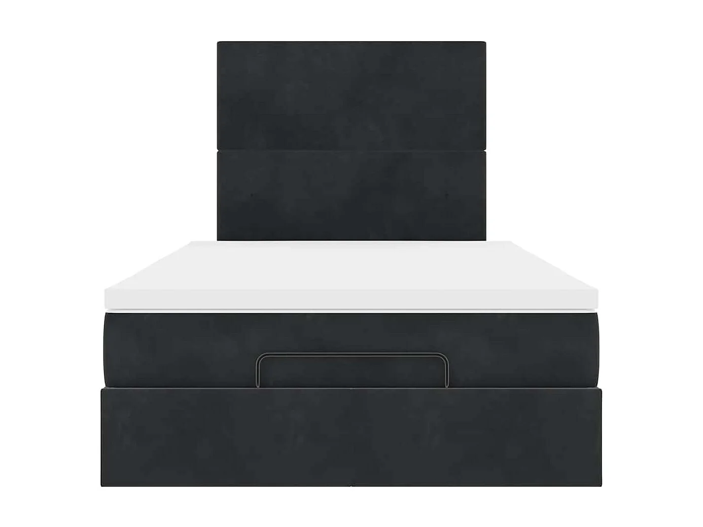 Cadre de lit ottoman avec matelas noir 120x200 cm velours