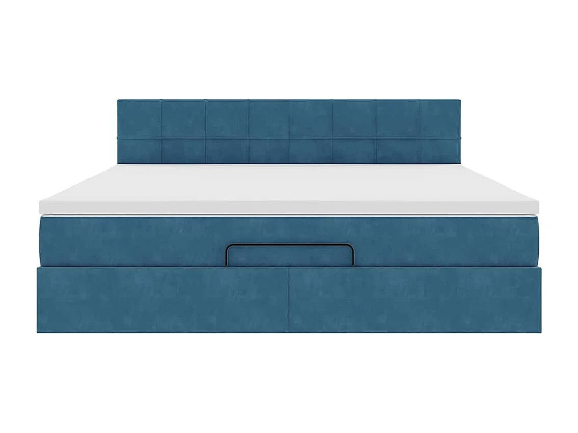 Estructura de cama otomana con colchón azul oscuro 160x200 cm