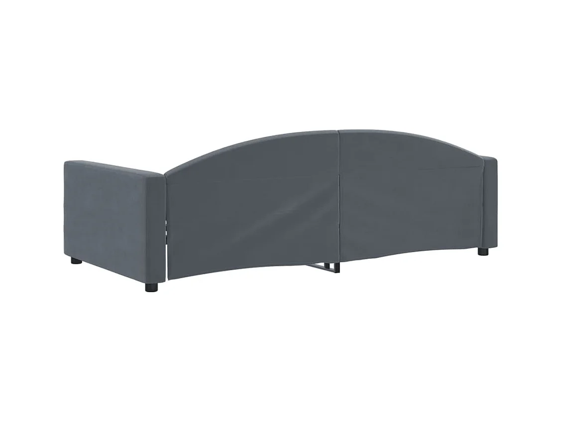 Lit de repos sans matelas gris foncé 100x200 cm velours