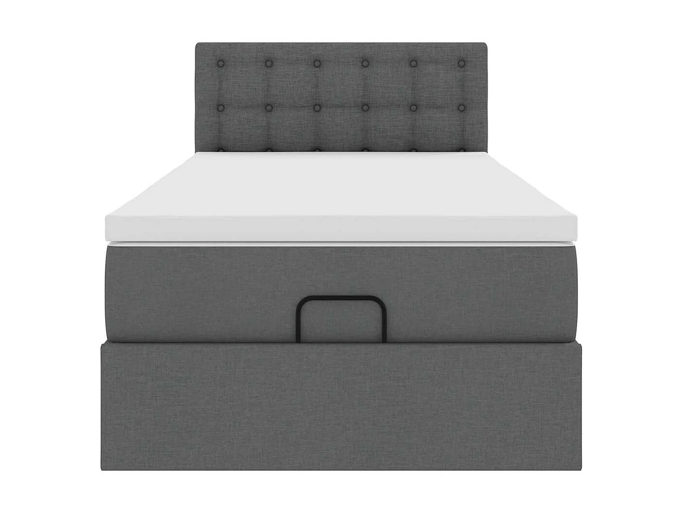 Bed poef met matras en LED's 90x200 cm stof donkergrijs