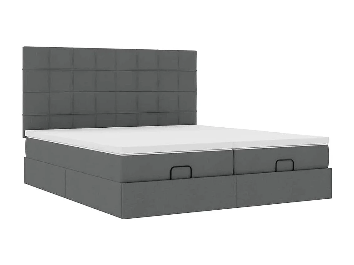 Ottoman bed met matrassen 160x200cm stof donkergrijs