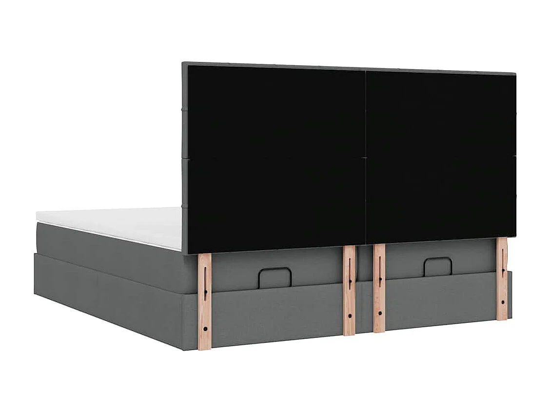 Ottoman bed met matrassen 160x200cm stof donkergrijs