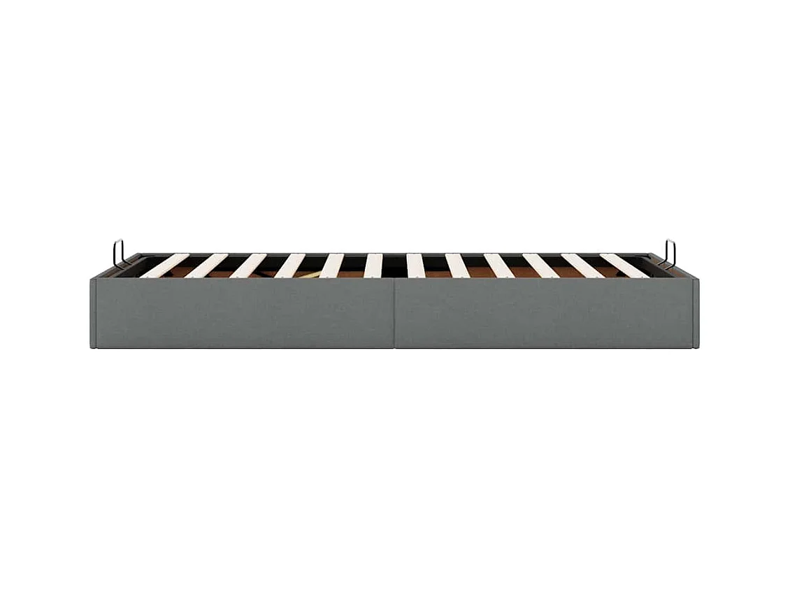 Cadre de lit ottoman sans matelas gris foncé 90x200 cm tissu