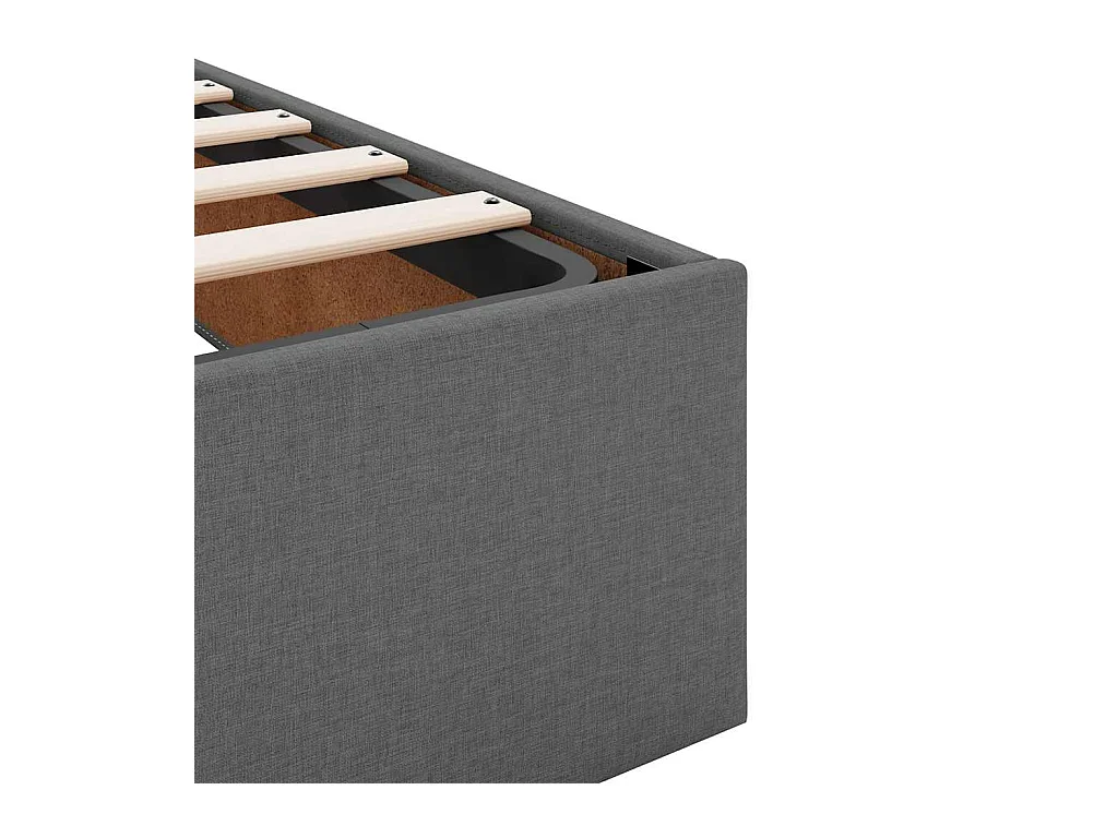 Cadre de lit ottoman sans matelas gris foncé 90x200 cm tissu
