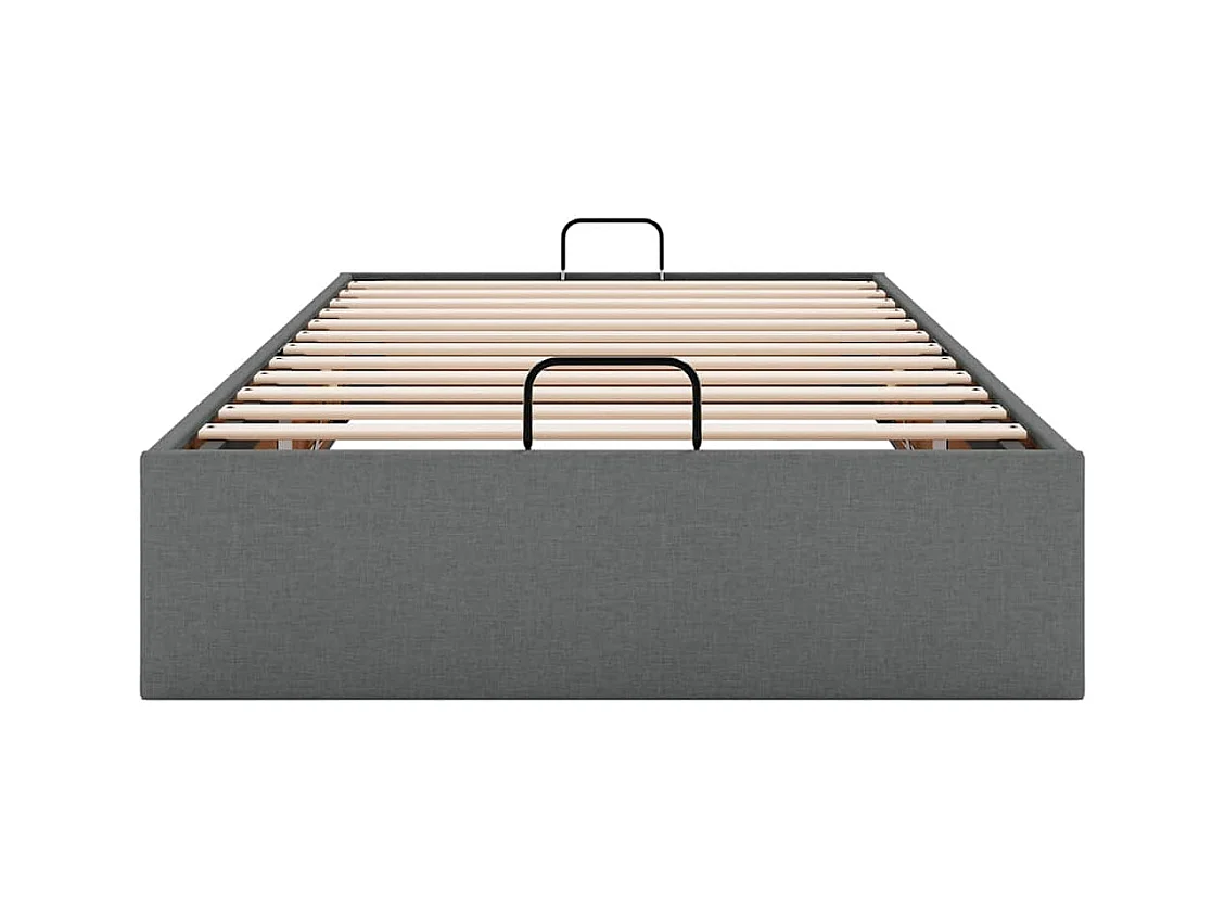 Cadre de lit ottoman sans matelas gris foncé 90x200 cm tissu