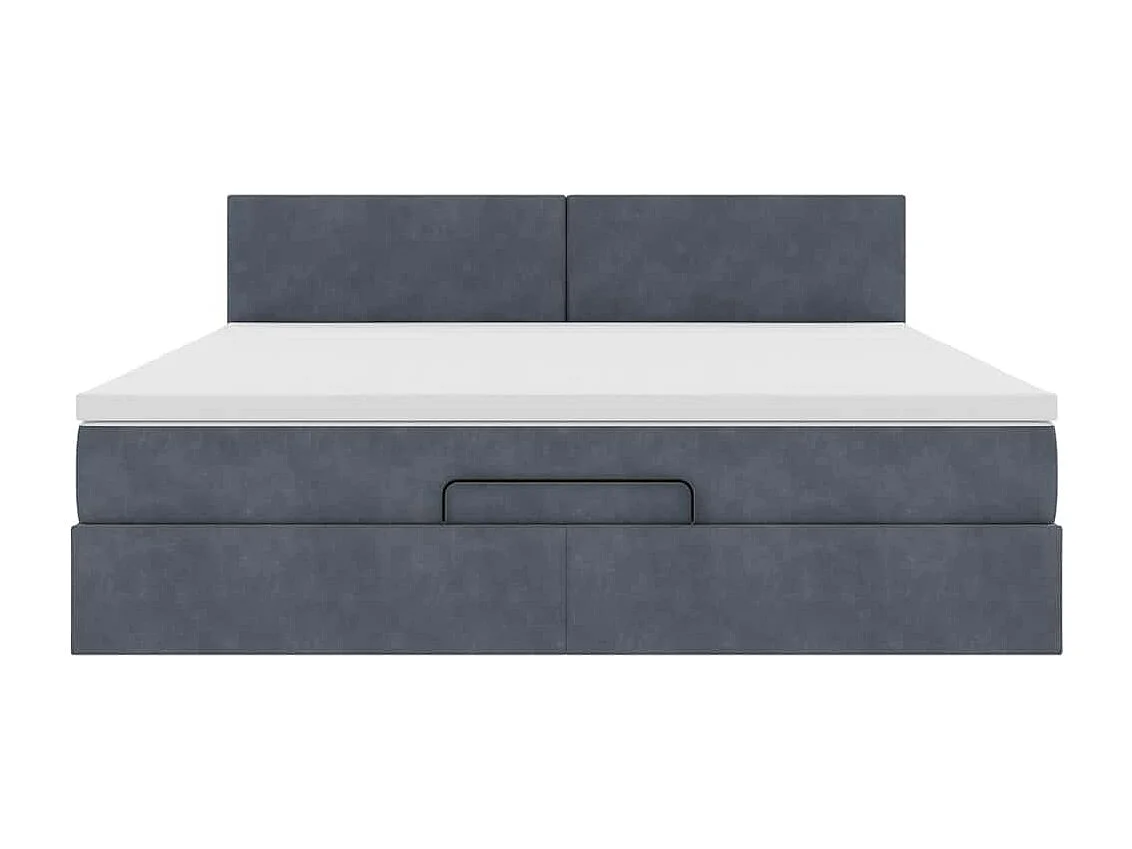 Estructura de cama otomana con colchón gris oscuro 180x200cm
