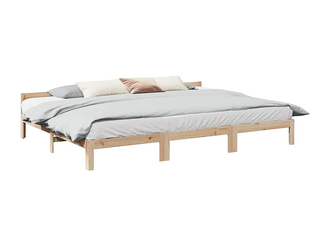 Cadre de lit familial sans matelas 270x200cm bois massif de pin
