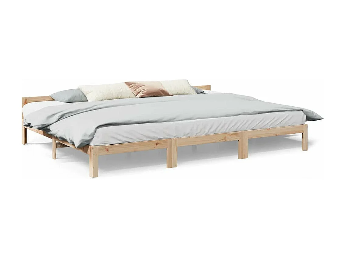 Cadre de lit familial sans matelas 270x200cm bois massif de pin